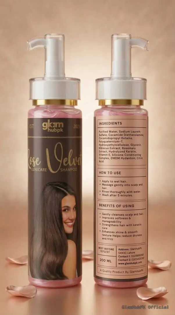 Rose Velvet Luxecare Shampoo – Herbal Shampoo Pakistan | GlamHubPK