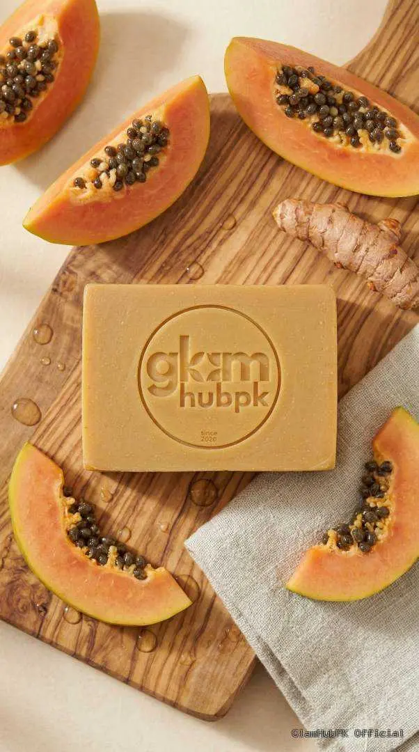 Papaya Turmeric Herbal Soap Pakistan – Natural Skin Brightening & Acne Control | GlamHubPK