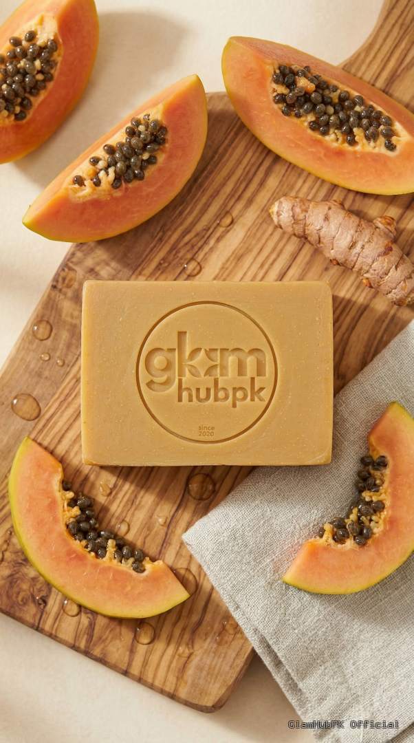 Papaya Turmeric Herbal Soap Pakistan – Natural Skin Brightening & Acne Control | GlamHubPK