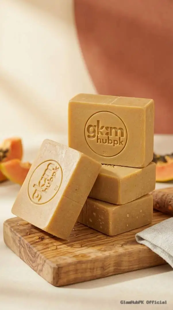 Papaya Turmeric Herbal Soap Pakistan – Natural Skin Brightening & Acne Control | GlamHubPK