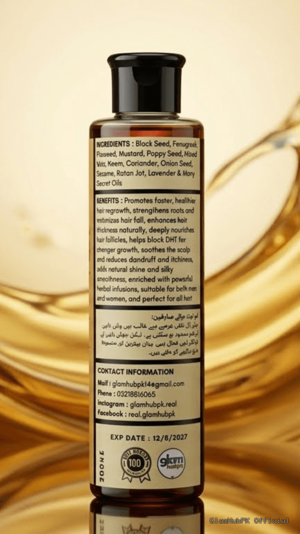 Root Revival Herbal Hair Oil Pakistan – Hair Growth & Strengthening | GlamHubPK