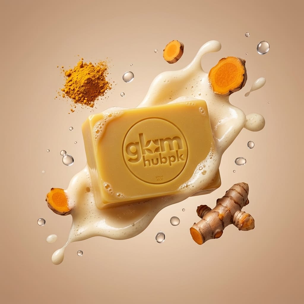 GlamHubPK Turmeric Herbal Soap 200g | Organic Skin Brightening Soap - Image 3