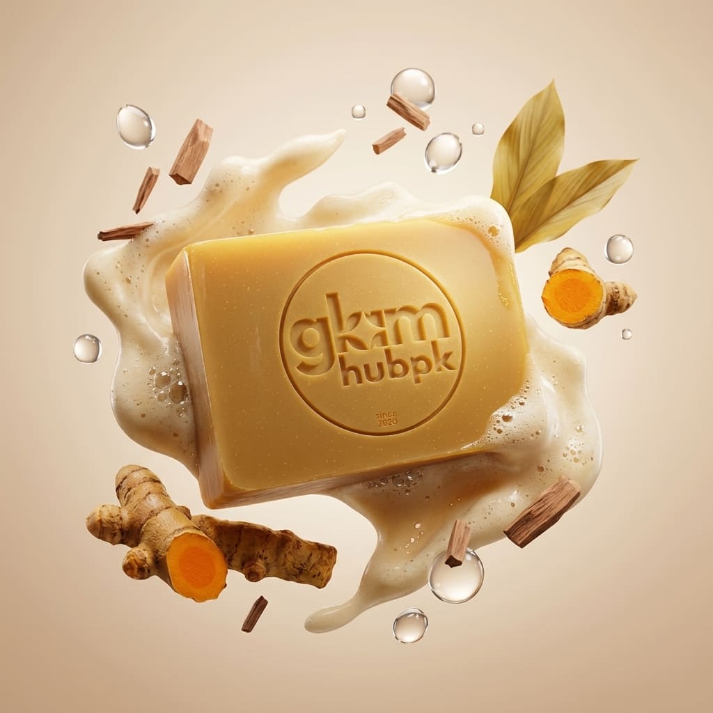 GlamHubPK Turmeric Sandal Soap | Herbal Skin Brightening & Acne Control 100g - Image 6