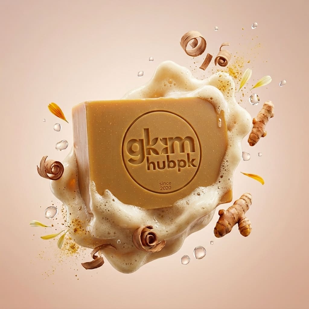 GlamHubPK Turmeric Sandal Soap | Herbal Skin Brightening & Acne Control 100g - Image 8